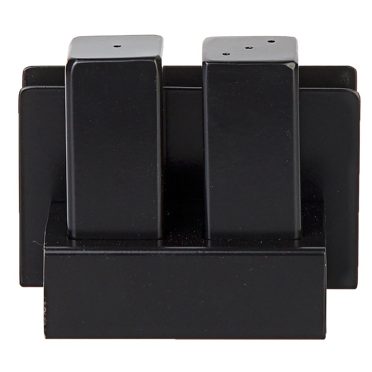 Biradlı Grv-106-P-Siyah Peçetelikli Çelik Tuzluk Takımı SiyahBiradlıBR.GRV-106-P-SİYAH