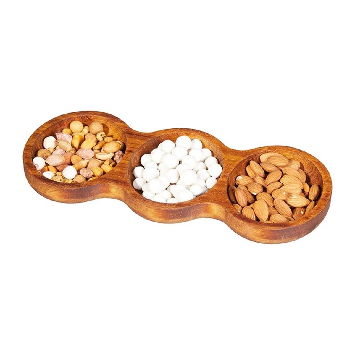 Biradlı Grv-1860 Üçlü İroko Çerezlik 28,5X12X2 CmBiradlıBR.GRV-1860