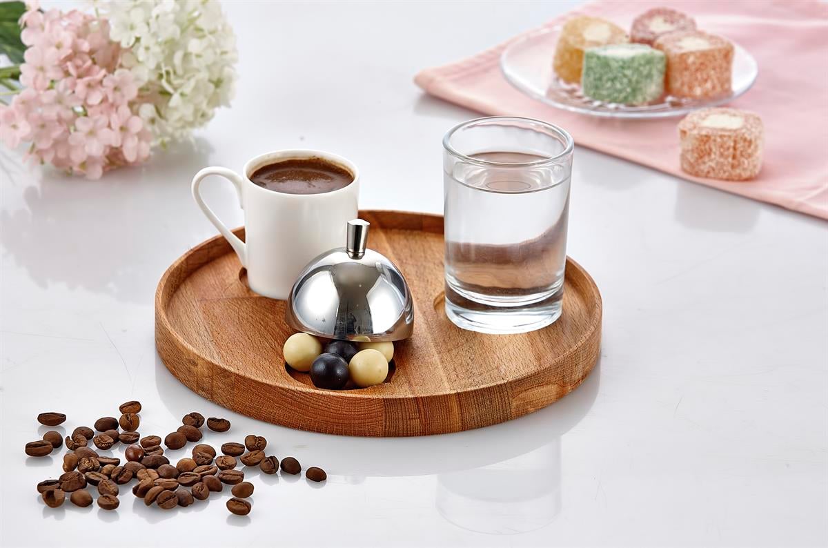Biradlı Grv-301 Ahşap Standlı Türk Kahve Sr.TakımıYuvarlak 19X2 BiradlıBR.GRV-301