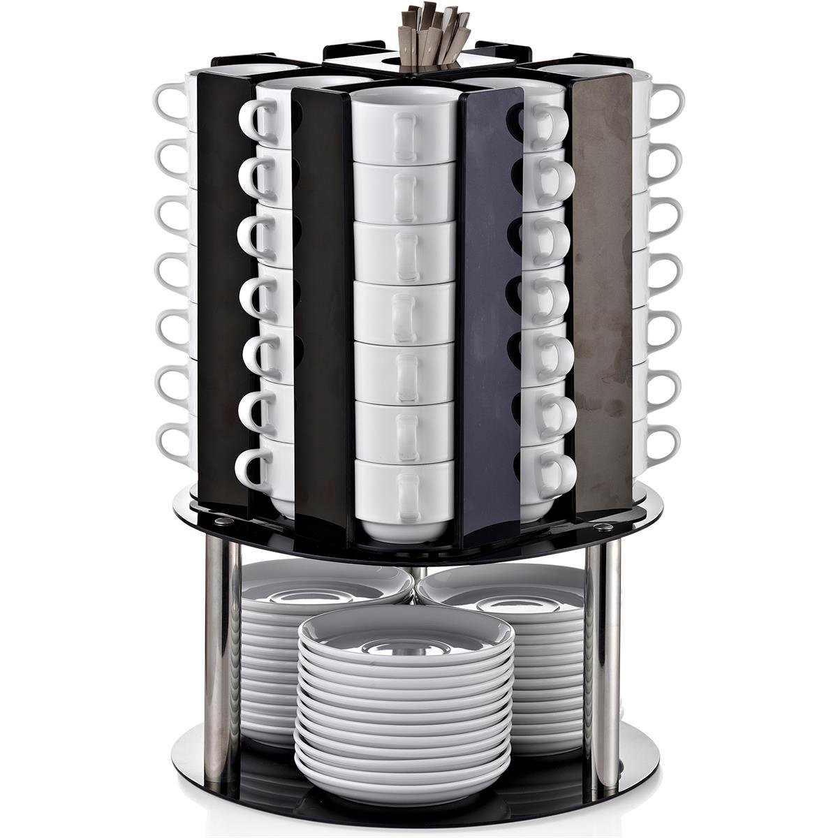 Biradlı Grv-Fs-01 Döner Fincan Standı Tabaklı Kapasite 56 AdetBiradlıBR.GRV-FS-01