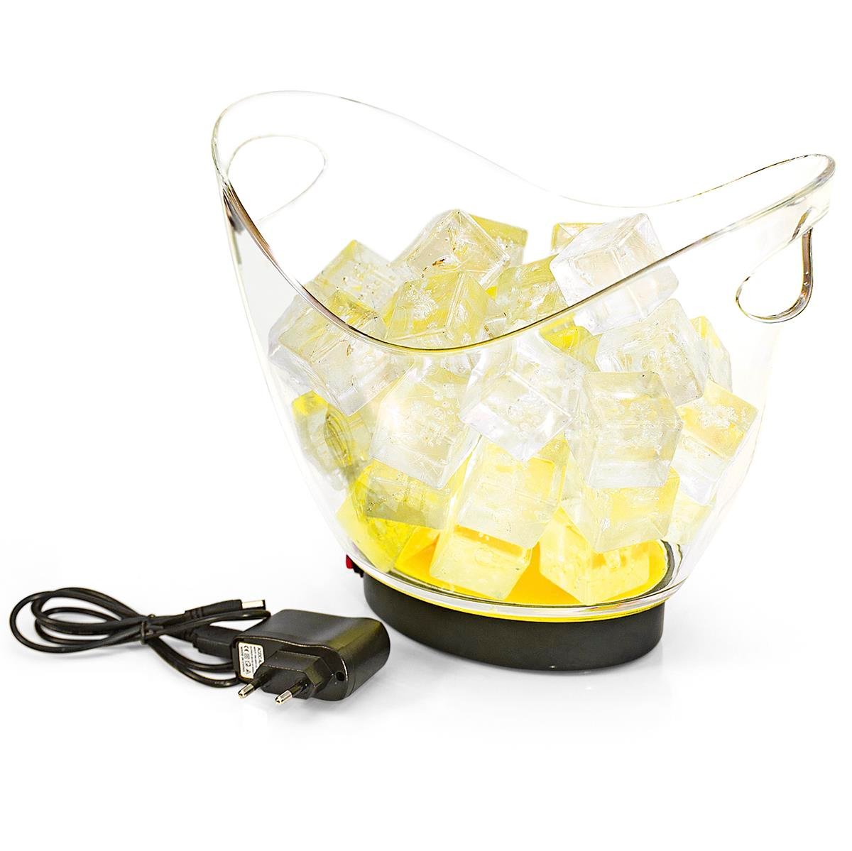 Biradlı Grv-S-106L Led Işıklı Akrilik Şişe Kovası 27x20x23 Cm Sarı