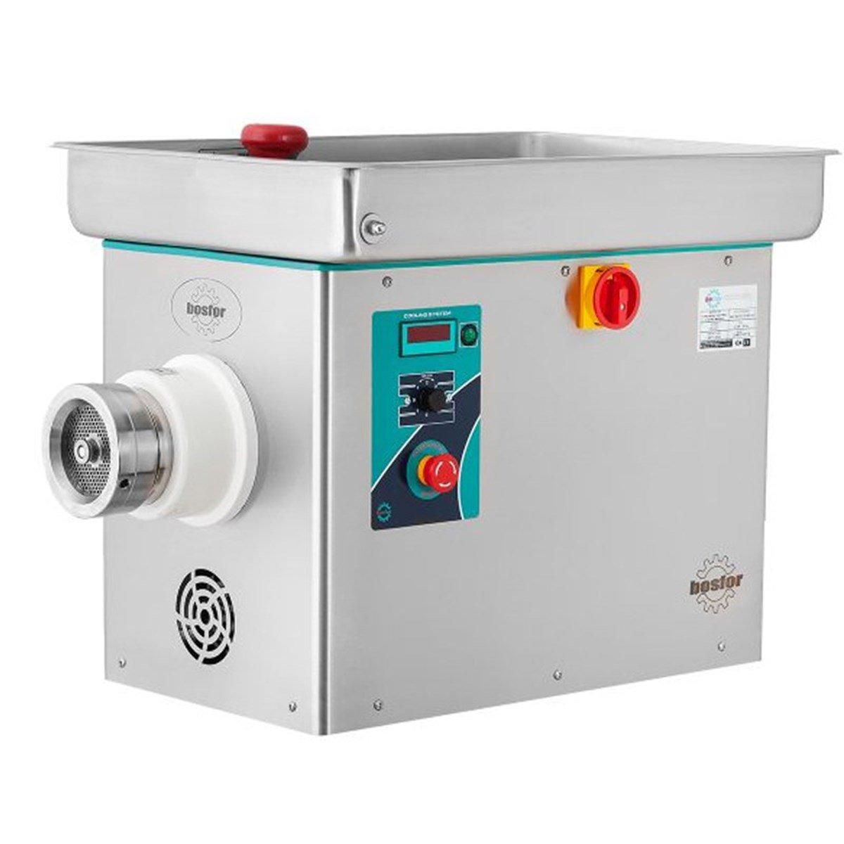 Bosfor UKME-32PTS 32 No Soğutuculu Paslanmaz Et Kıyma Makinası Euro Model K.Krom