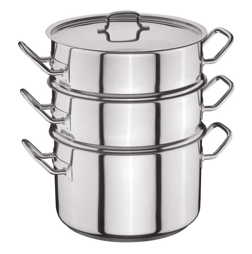 BUHARLI PİŞİRME SETİ ( 1 AD 32*19 TENCERE, 2 AD 32*15 SÜZGEÇ TENCERE)Öztiryakiler 0134.00032.01