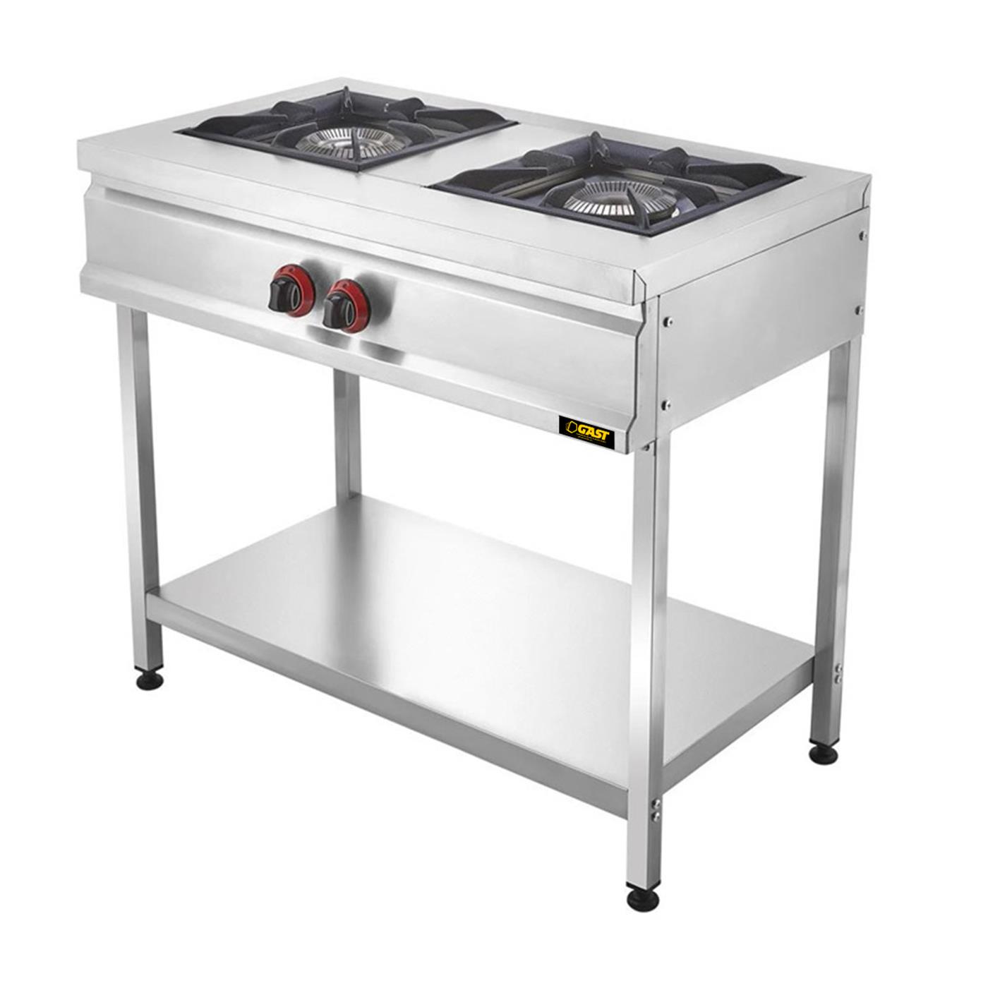 Gast CEJ23(L) 2 li Ayaklı Taban Raflı Gazlı Ocak CE Belgeli