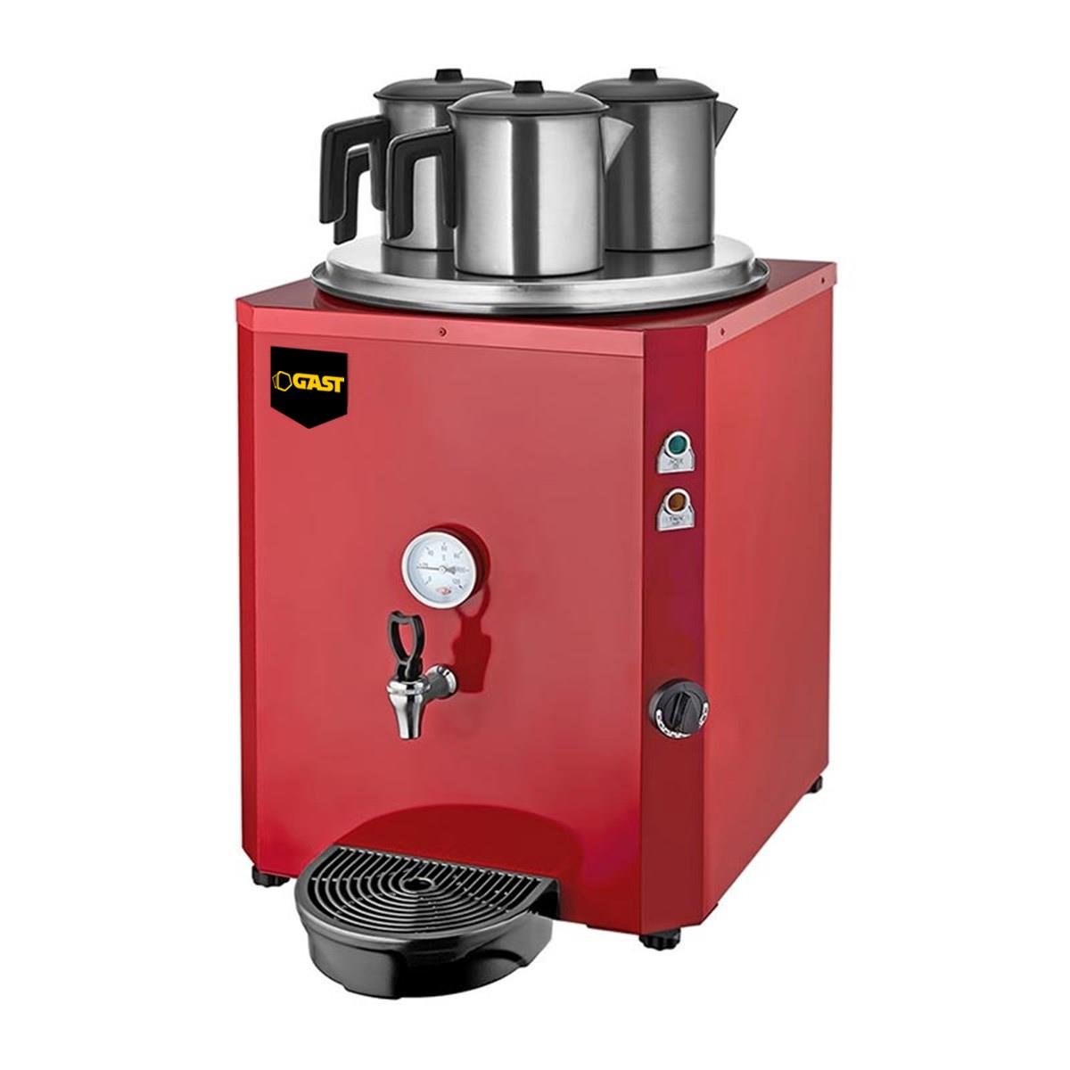 Gast DE10 3 Demlikli Jumbo 40 lt Çay Ocağı Kırmızı