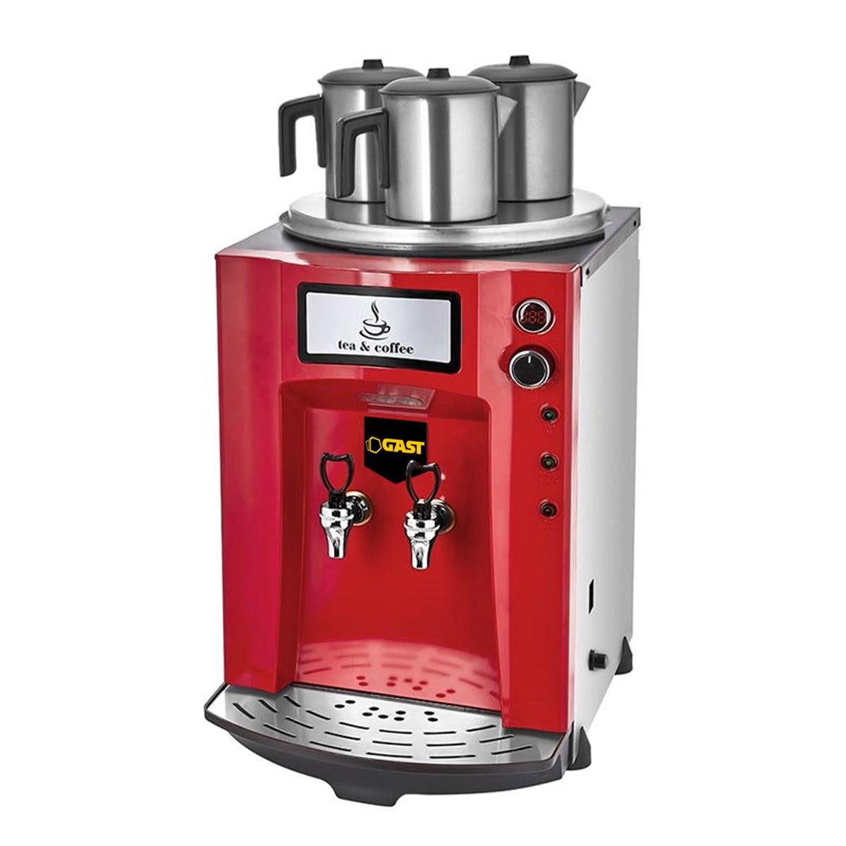 Gast DE10P 3 Demlikli Premium Jumbo 40 lt Çay Ocağı Kırmızı
