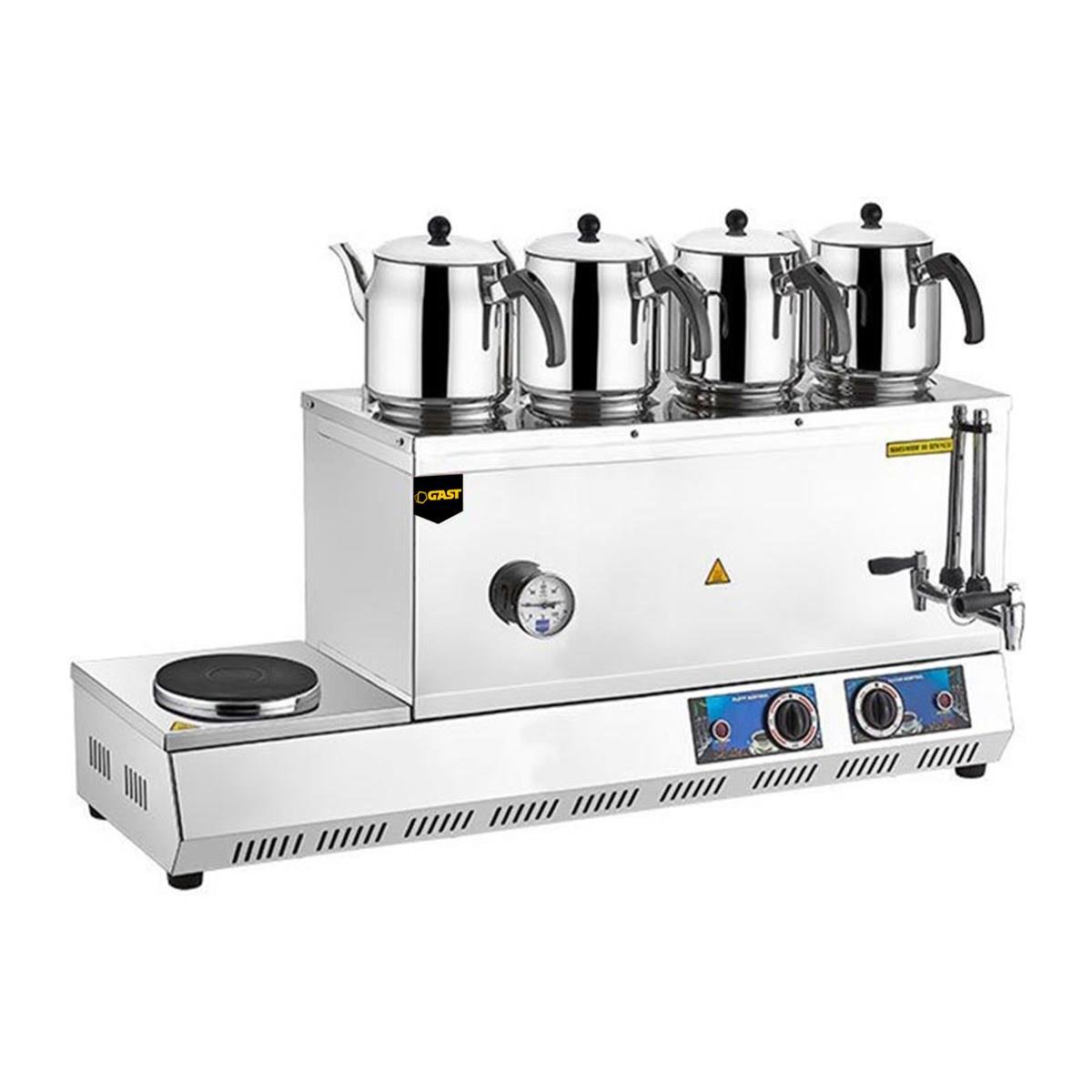 Gast K33 85 Model Dört Demlikli 58 lt Ocaklı Çay Ocağı