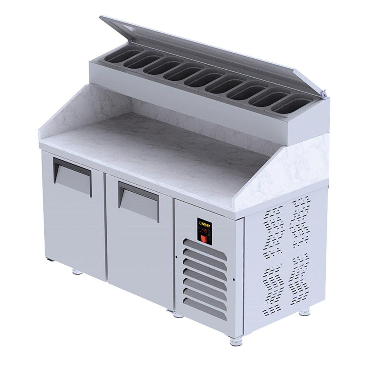 Gast MMUB1200C Mermerli 2 Kapılı Saladbarlı Make Up Buzdolabı