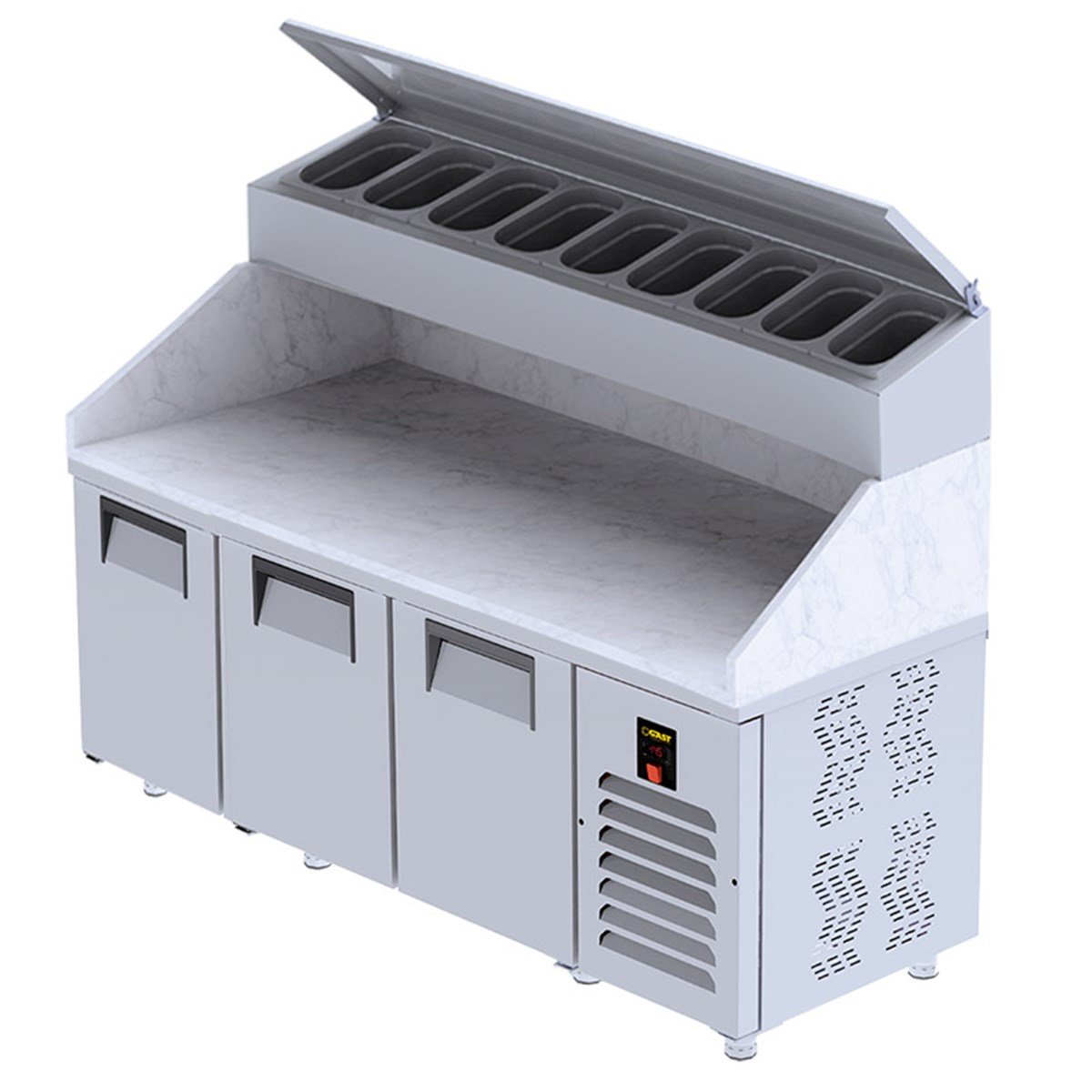 Gast MMUB1300C Mermerli 3 Kapılı Saladbarlı Make Up Buzdolabı