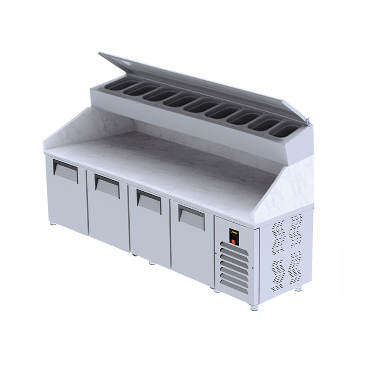 Gast MMUB1400C Mermerli 4 Kapılı Saladbarlı Make Up Buzdolabı