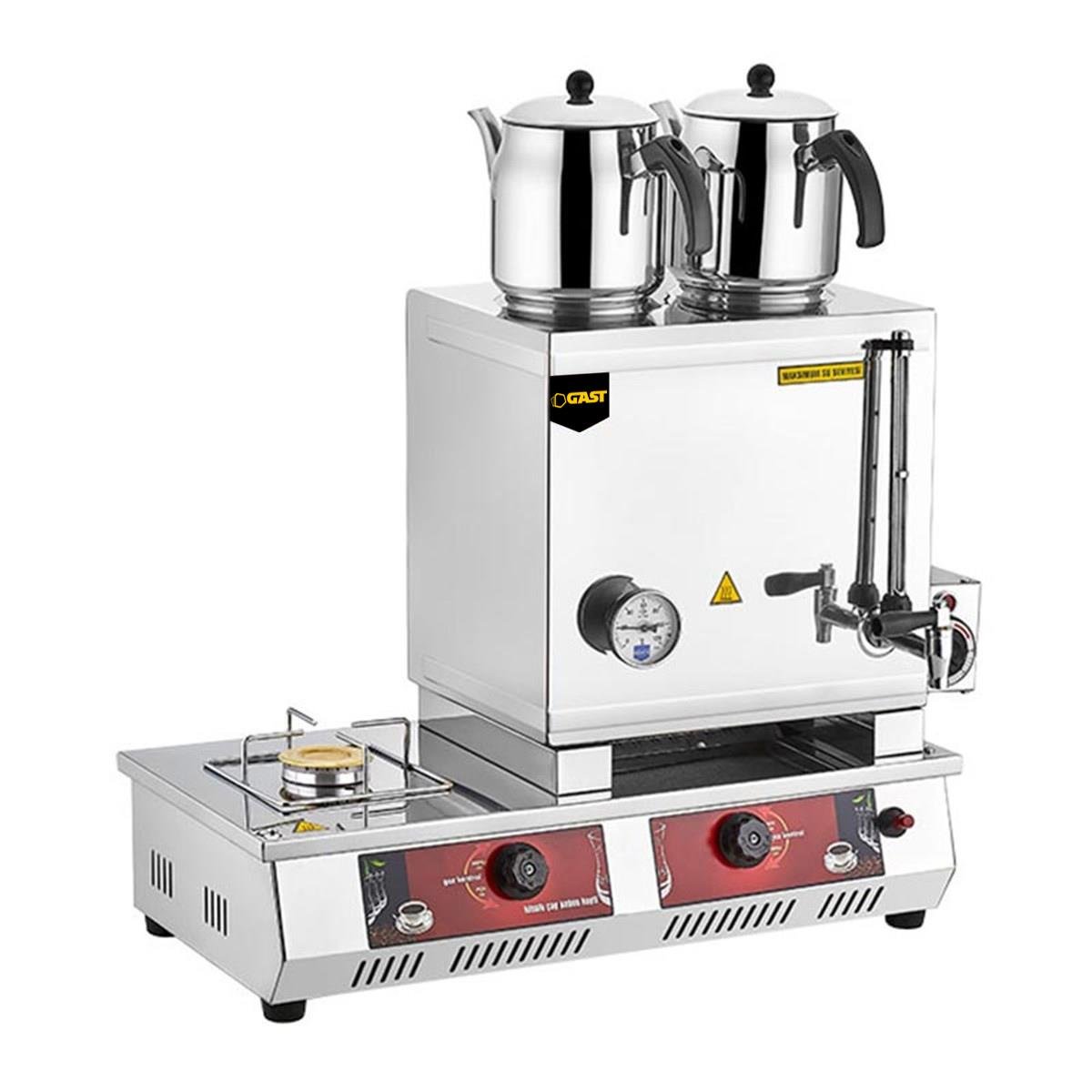Gast N12(E) 40 Model Çift Demlikli Gazlı + Elktrikli 28 lt Kahveci Takımı
