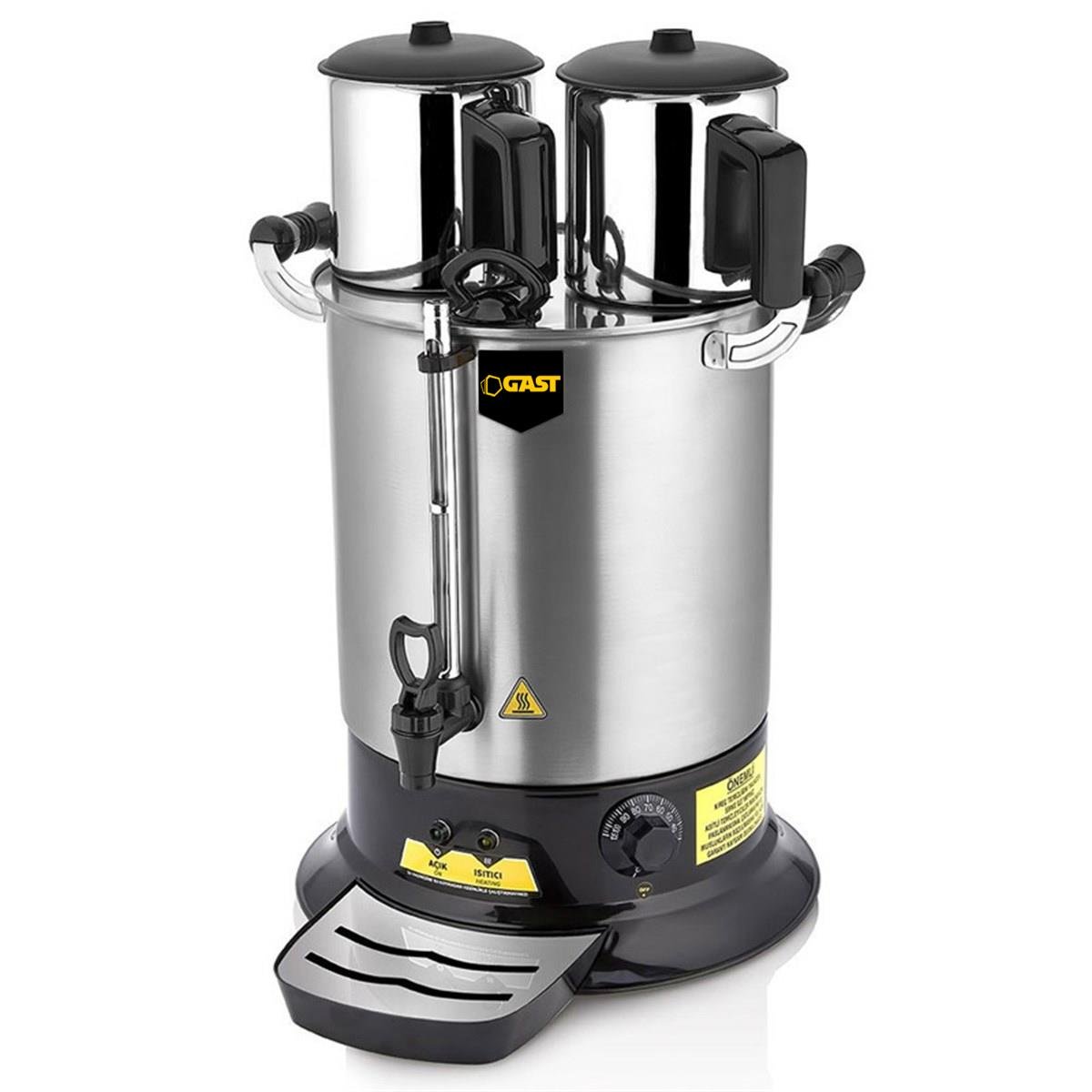 Gast PT14 Platin Model Çift Demlikli 17 lt Çay Makinesi
