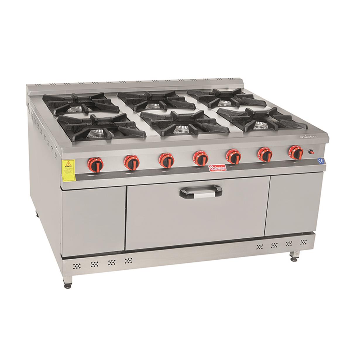 Himaksan KZG-1510 6+1 Fırın Gazlı Kuzine Dg-CeHimaksanHMK-KZG-1510