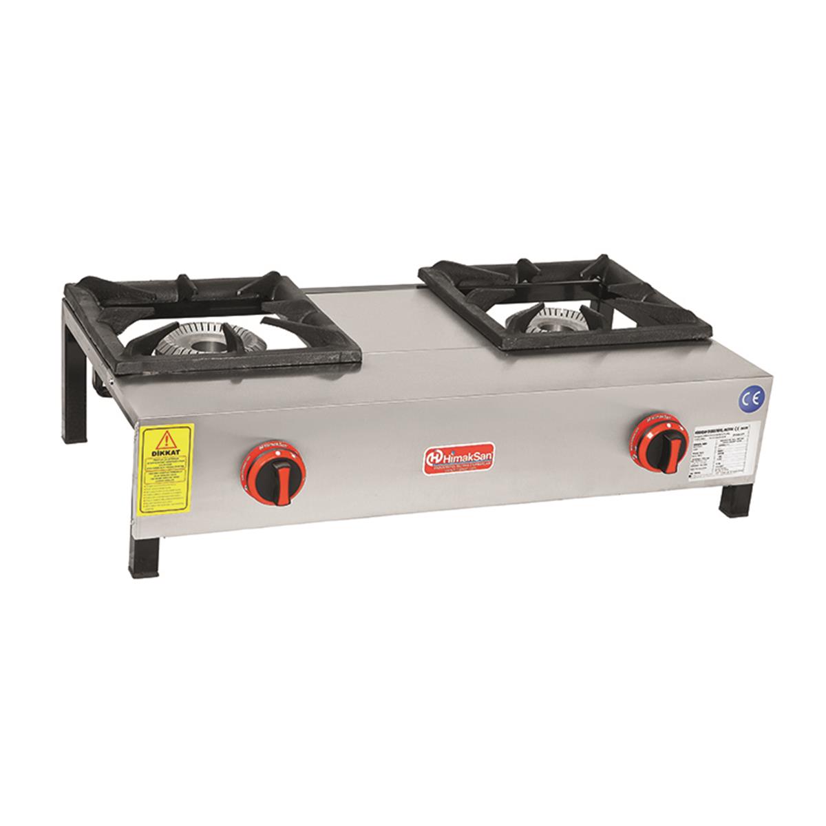 Himaksan LKK-2 İkili Lokanta Ocağı Kısa Ayak Gazlı Dg-Ce