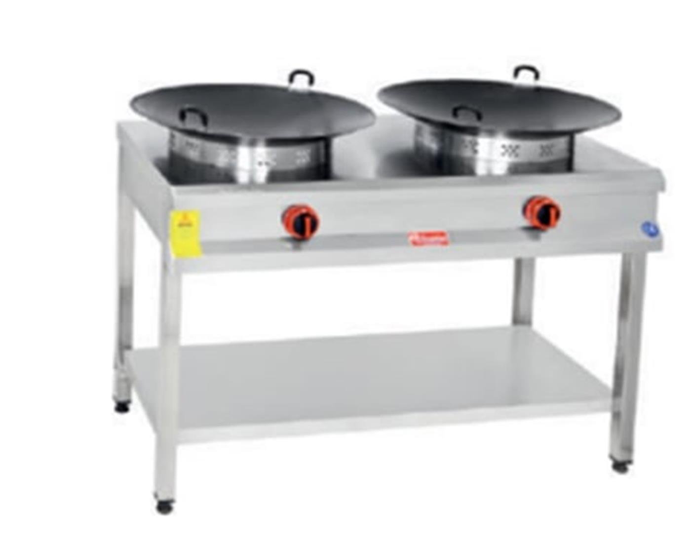 Himaksan TBKVOG 2 CE İkili  Taban Raflı  Kavurma Ocağı Gazlı Lpg-CeHimaksanHMK-TBKVOG 2 CE