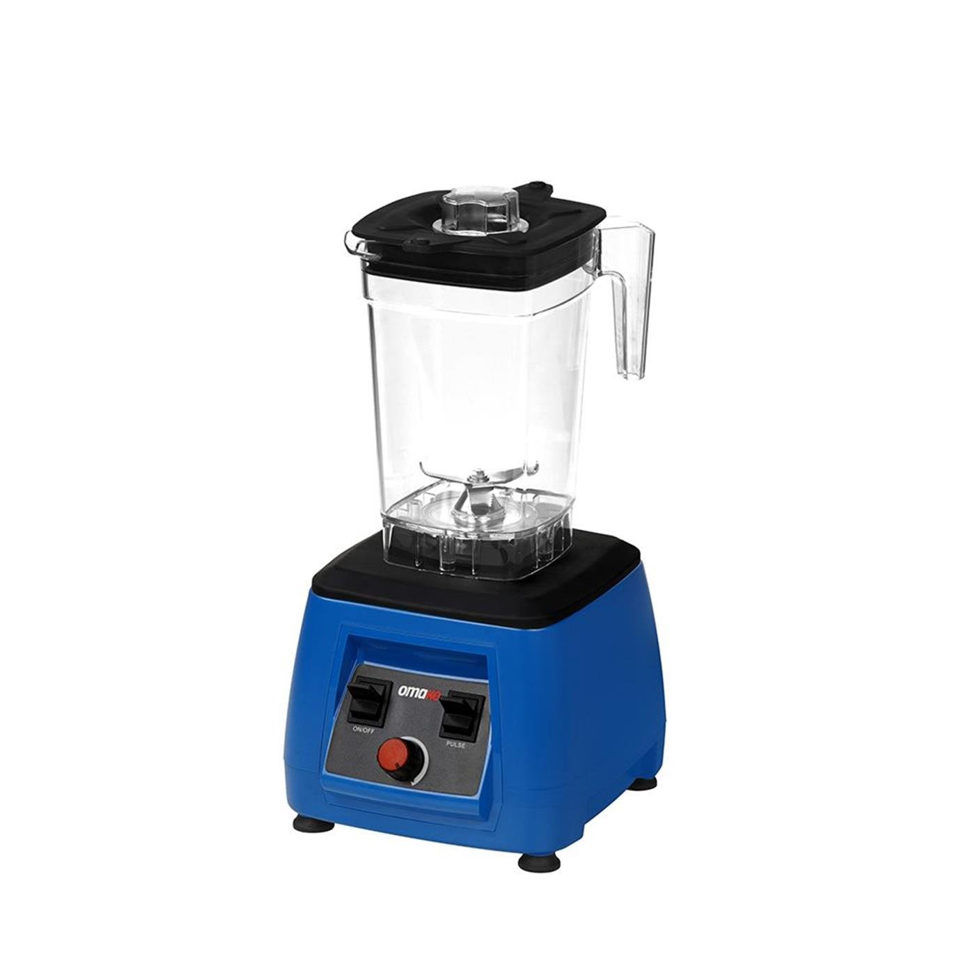 Omake 2 L Kapak Sensörsüz Şeffaf Hazneli Manuel Bar Blender 2200W Mavi