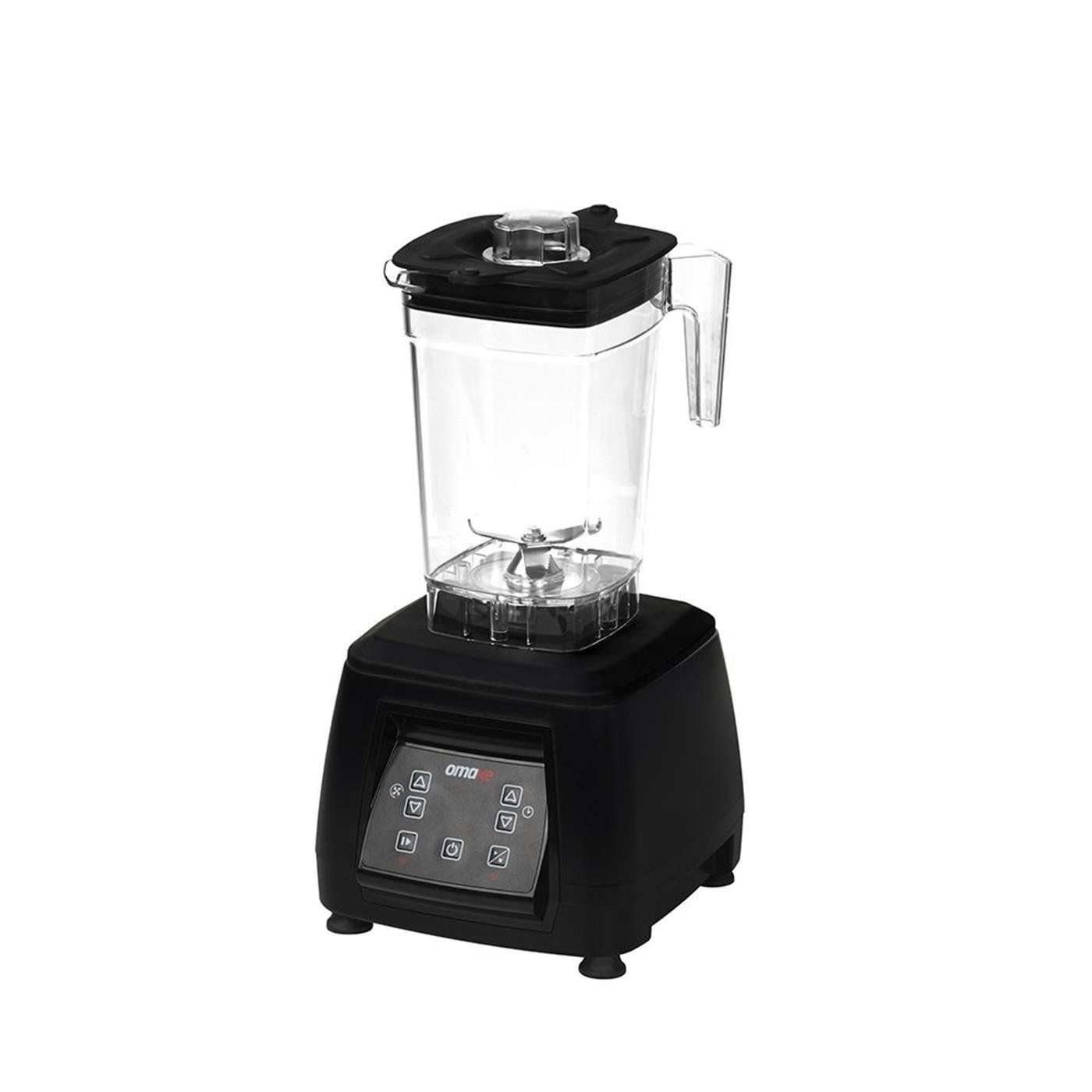 Omake 2 L Kapak Sensörsüz Şeffaf Hazneli Dijital Bar Blender 2200W Siyah