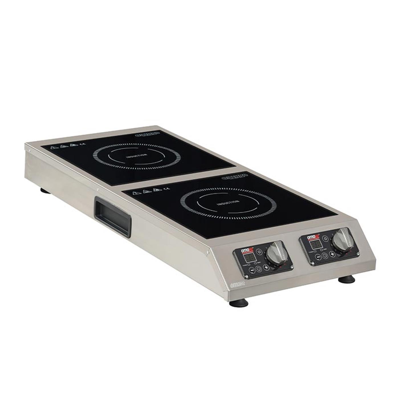 Omake 2x5000W Cam Yüzeyli Elektrikli Dikey Çiftli İndüksiyon Ocak