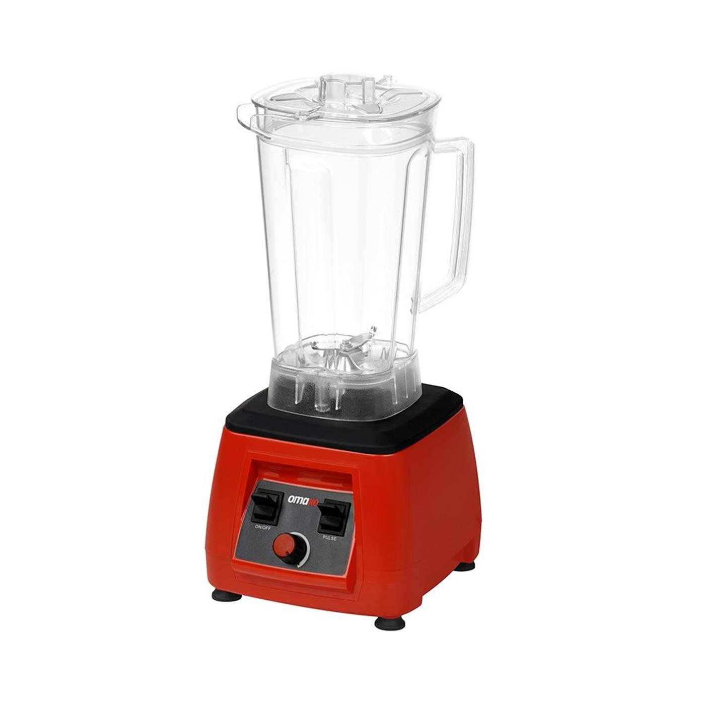 Omake 3 L Kapak Sensörsüz Şeffaf Hazneli Manuel Bar Blender 2200W Kırmızı