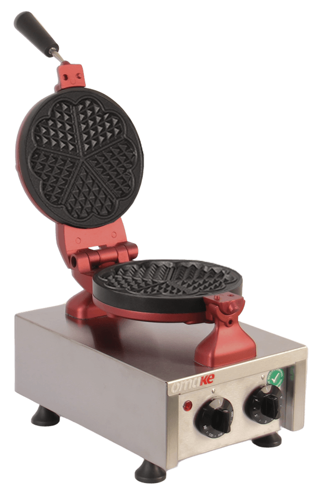 Omake Zamanlayıcılı Kalp Model Tekli Yuvarlak Waffle MakinesiOmakeOmk.WFL01.E12.0201.Z5F