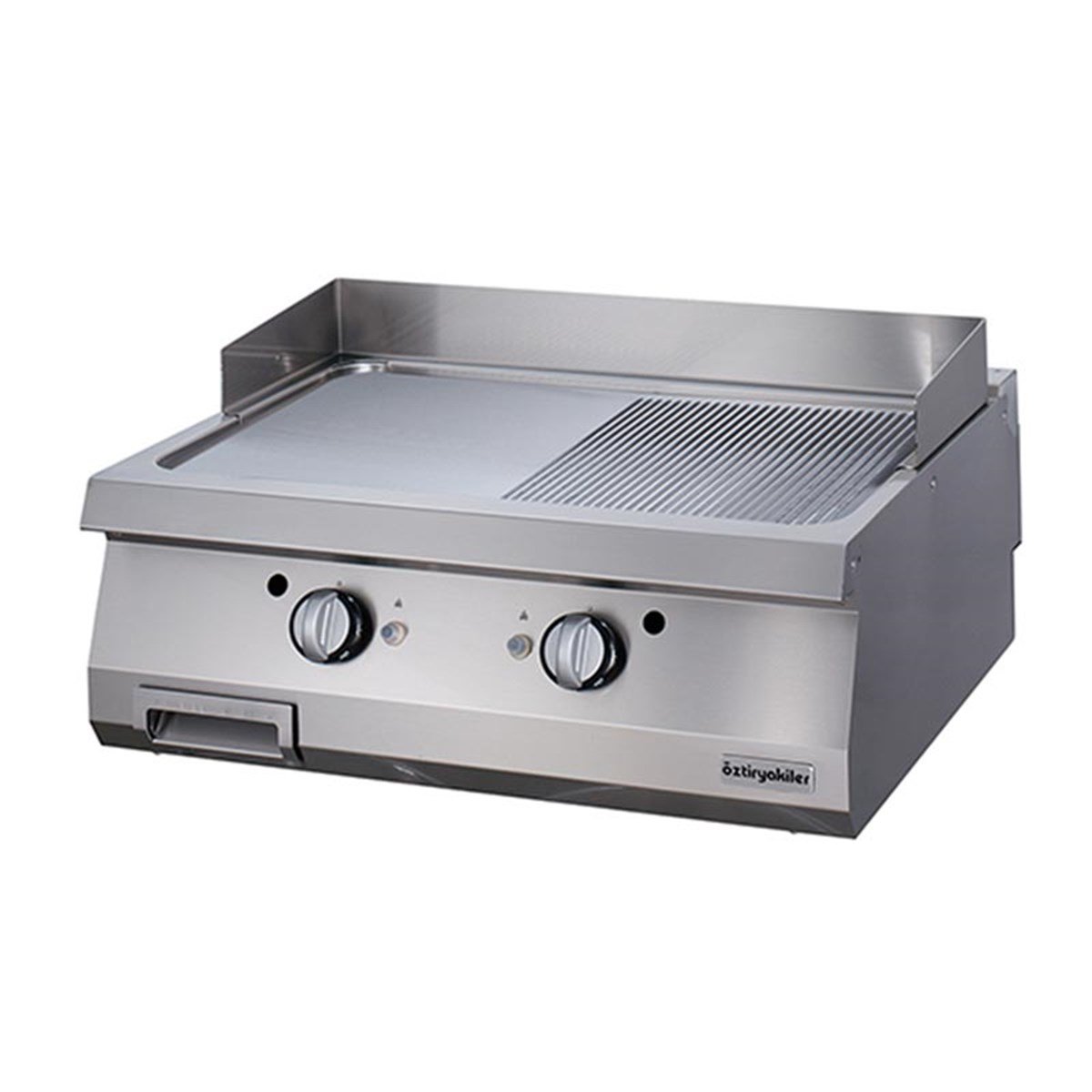 Öztiryakiler 700 Seri Set Üstü Grill Plate Yarı Oluklu Gazlı 80*70*30