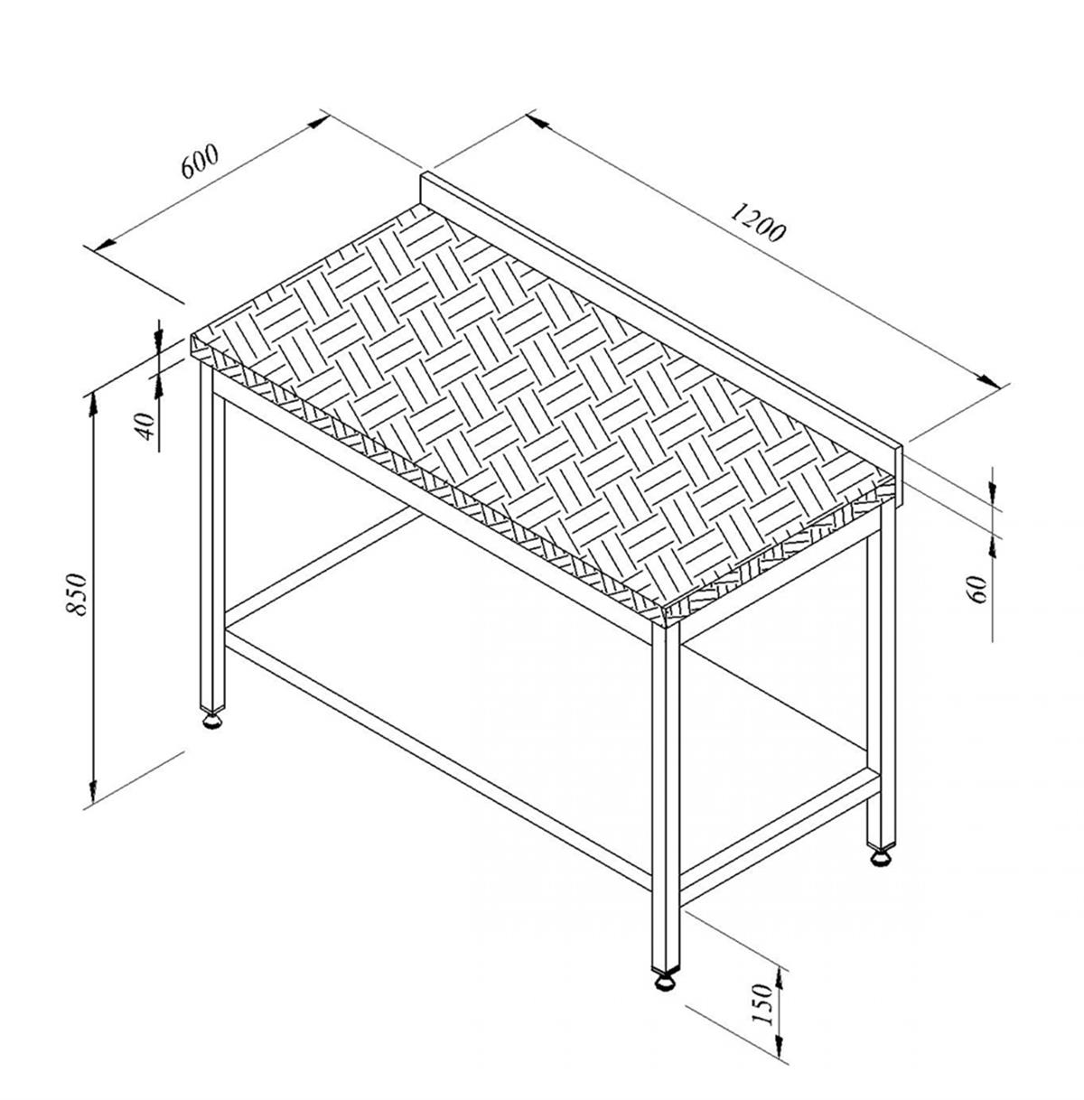 Öztiryakiler Çalalışma Tezgahı Ahşap Tablalı Taban Rafsız 120*60