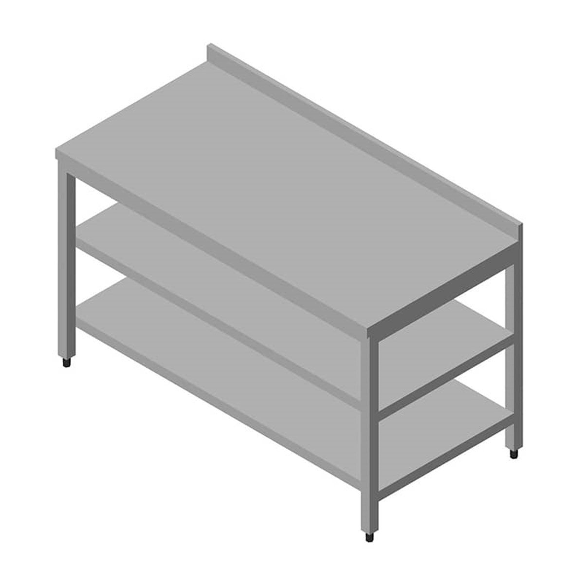 Öztiryakiler Çalalışma Tezgahı Ara Raflı Sırtlı  Demonte 100*60
