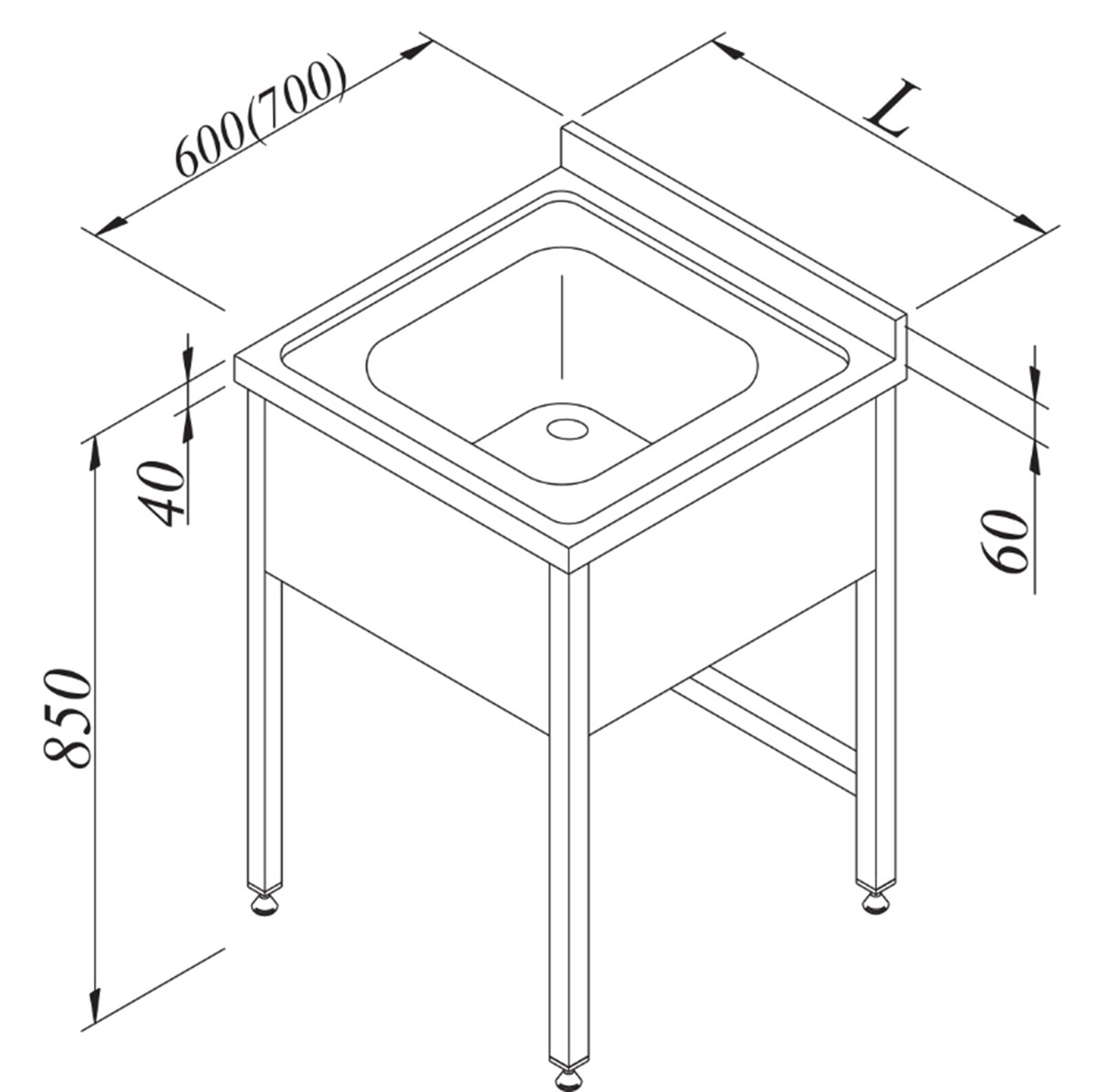 Öztiryakiler Evyeli Tezgah 1G 3 Perdeli 70*70