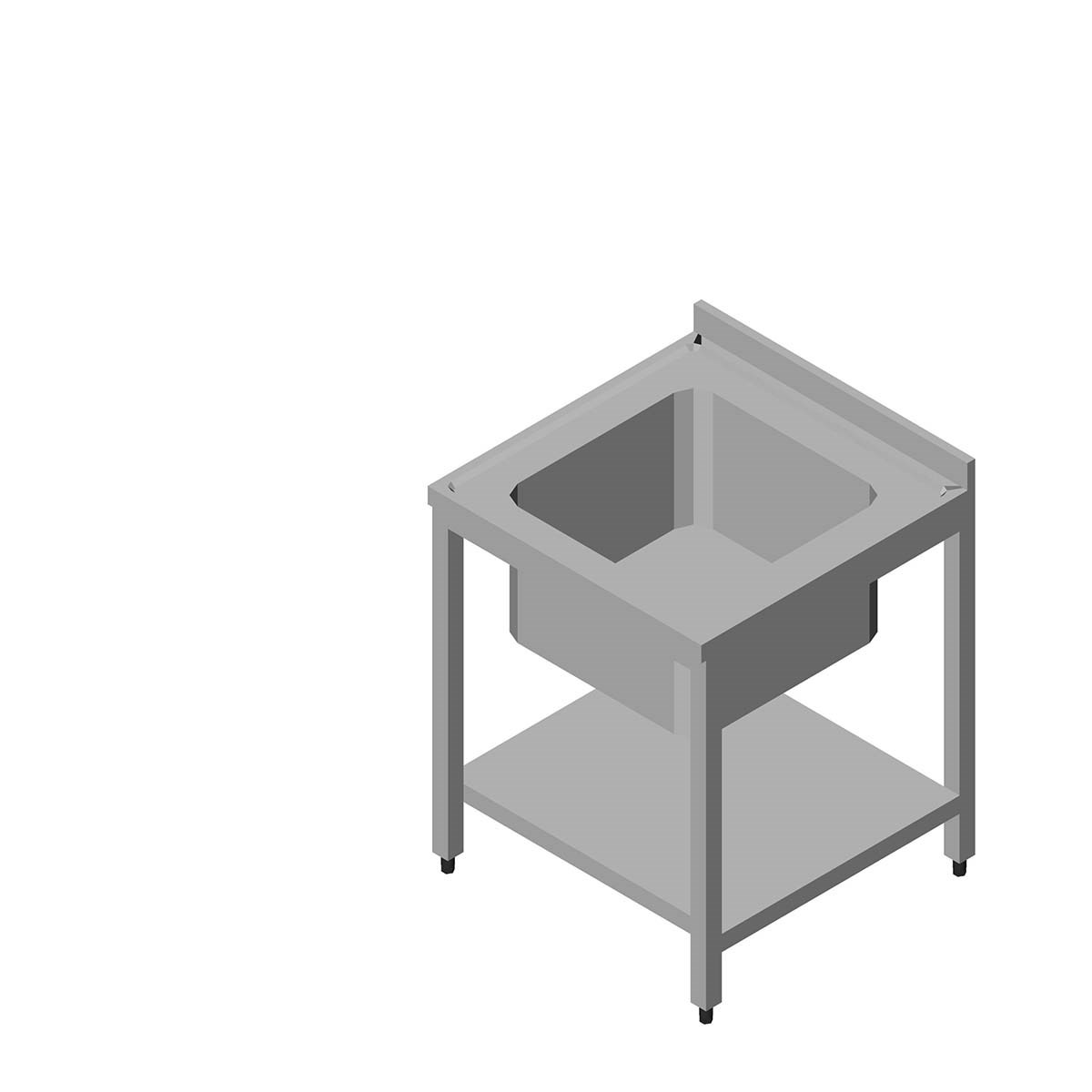 Öztiryakiler Evyeli Tezgah 1G 3 Perdeli Taban Raflı Demonte 50*60