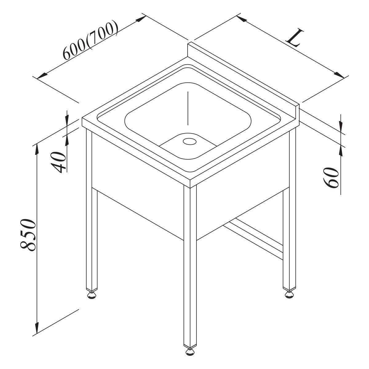 Öztiryakiler Evyeli Tezgah 1G 3 Perdeli 60*70
