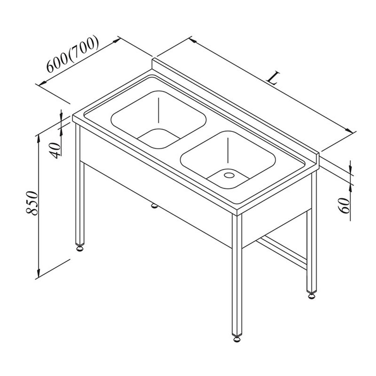 Öztiryakiler Evyeli Tezgah 2G 3 Perdeli 120*70