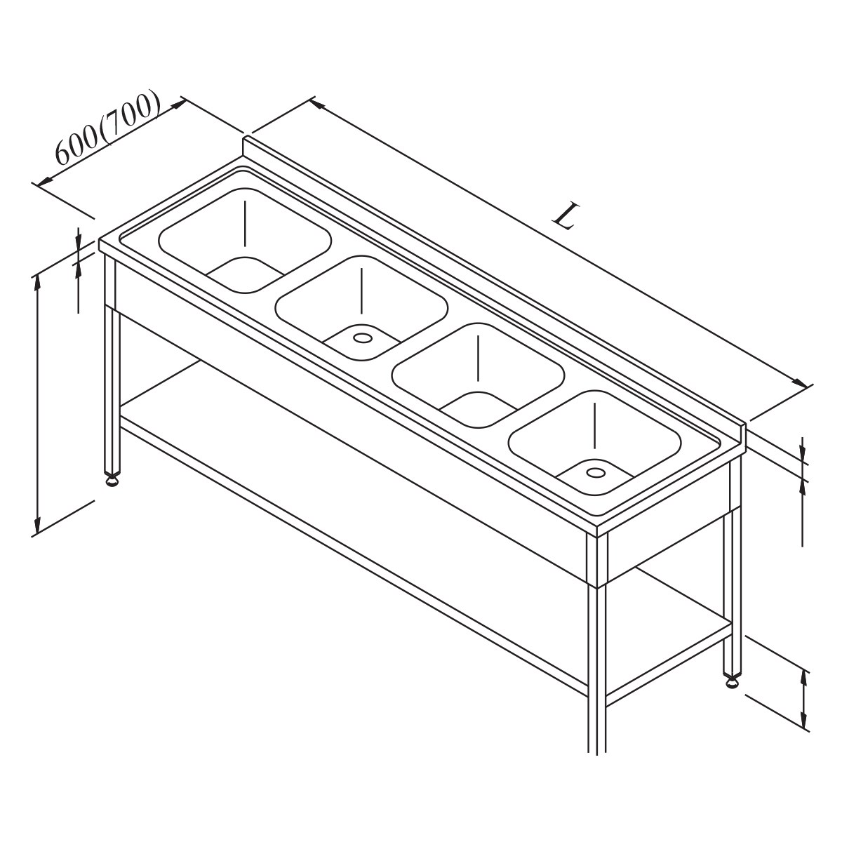 Öztiryakiler Evyeli Tezgah4G 3 Perdeli 210*60