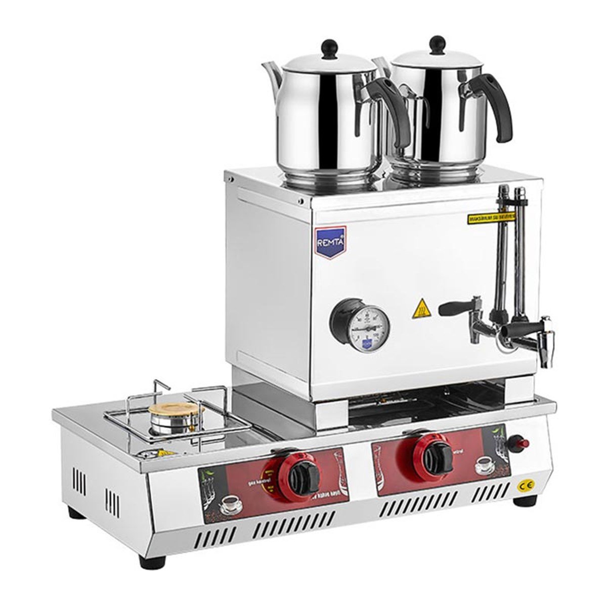 Remta N11 30 Model Çift Demlikli Gazlı CE 23 lt Kahveci Takımlı Çay Kazanı