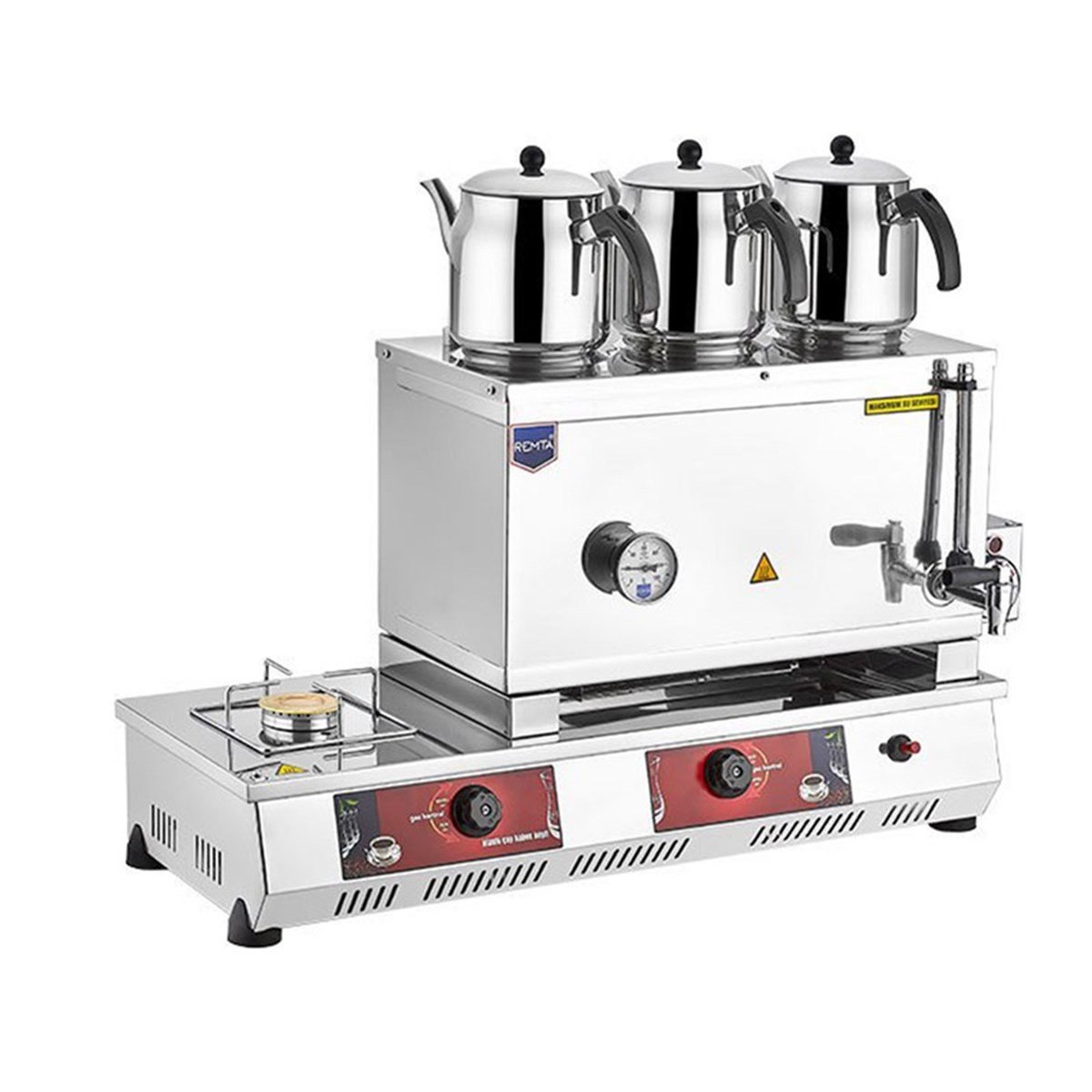 Remta N13(E) 55 Model Üç Demlikli Gazlı+Elektrikli CE Belgeli 33 lt Çay Ocağı