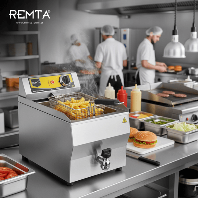 Remta R110 Tekli Yağ Tahliye Musluklu 8 lt FritözRemtaRM.R110