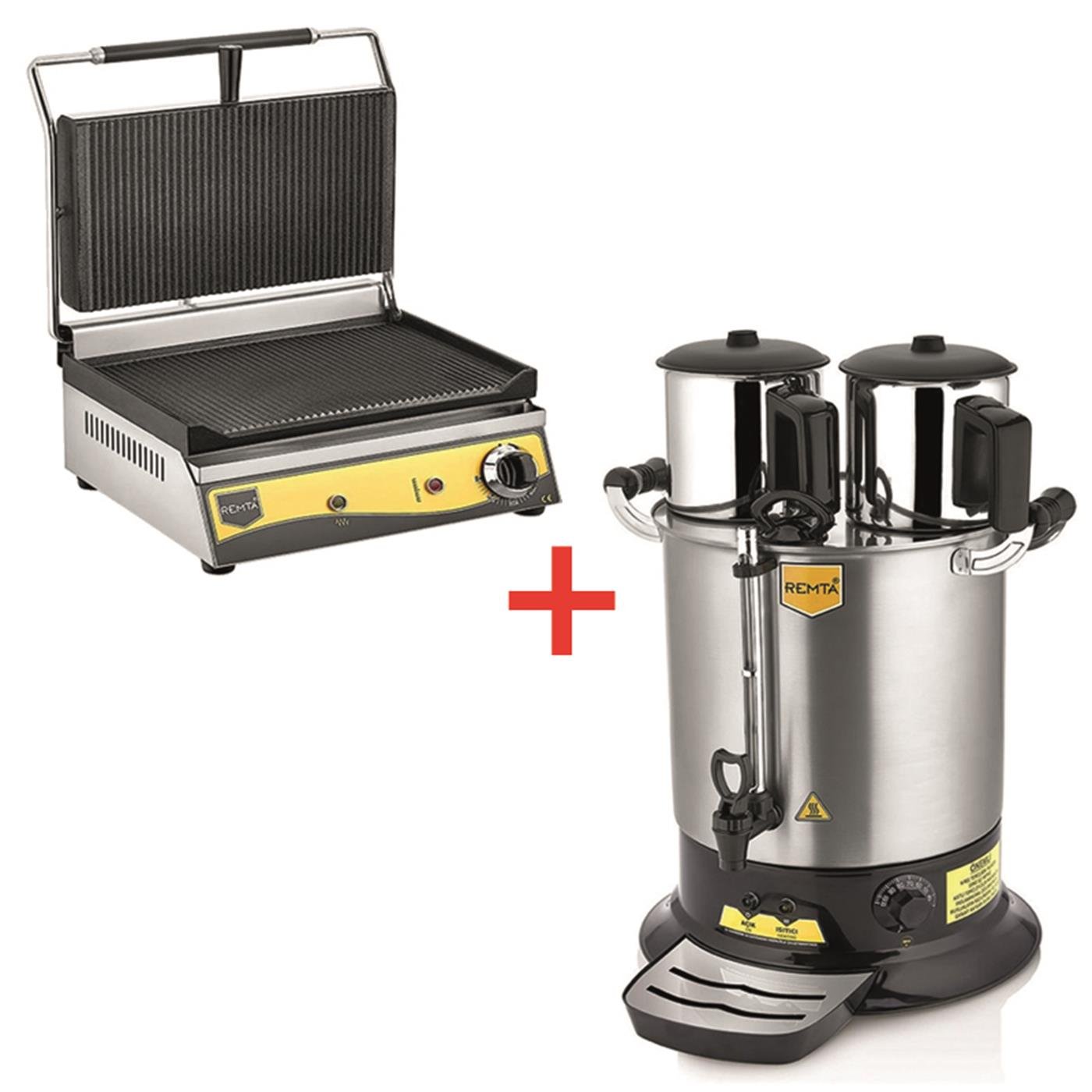 Remta R76 Standart 16 Dilim Elektrikli Tost Makinesi + Remta PT14 Platin Model Çift Demlikli 17 lt Çay MakinesiRemtaRM.R76+PT14