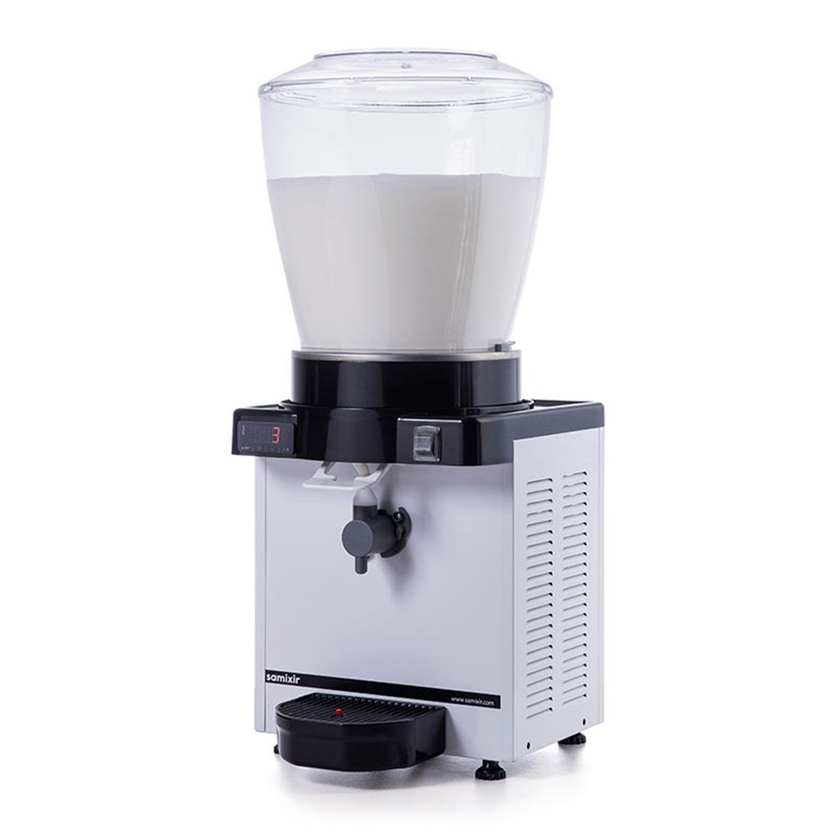 Samixir 22 L Panoramik Köpüklü Ayran Dispenseri Dijital Beyaz-R134A-50Hz