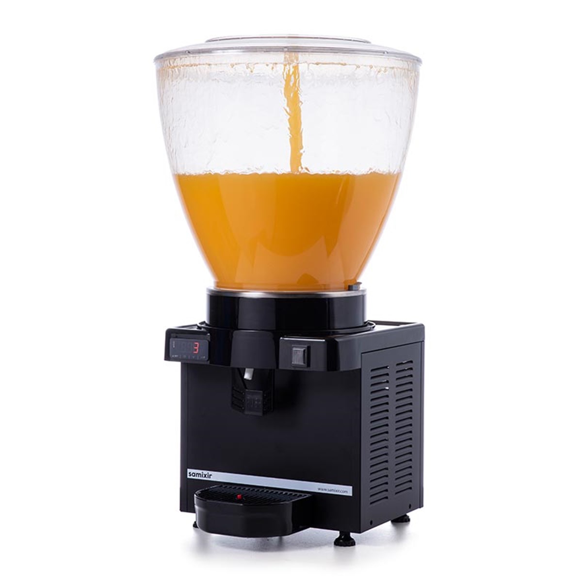 Samixir 40 L Panoramik Fiskiyeli Soğuk İçecek Dispenser Dijital Siyah-R134A-50Hz