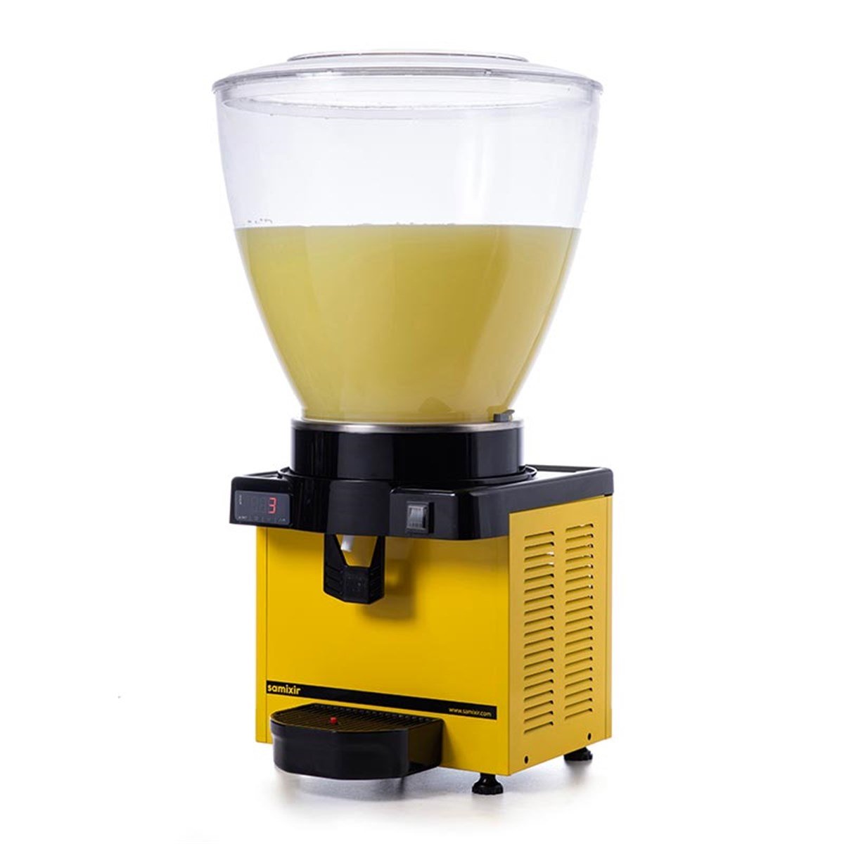 Samixir 40 L Panoramik Karıştırıcılı Soğuk İçecek Dispenseri Dijital Sarı-R134A-50Hz