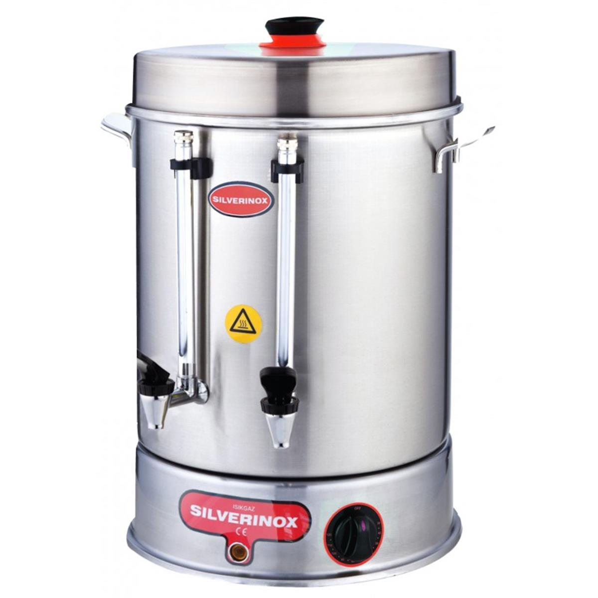 SilverInox 1905 80 Bardak Basmalı Metal Musluklu Çay Makinesi 9 lt