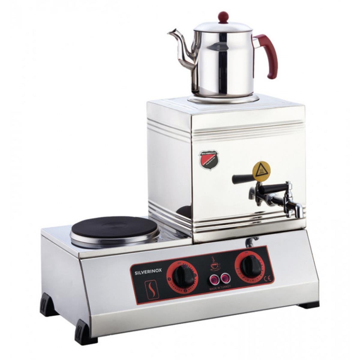 SilverInox 2080 15 Model 1 Demlikli Kaynaklı Elektrikli Çay Ocağı