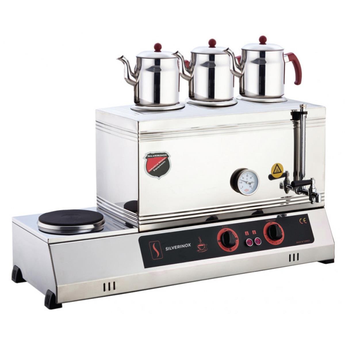 SilverInox 2082 60 Model 3 Demlikli Kaynaklı Elektrikli Çay Ocağı