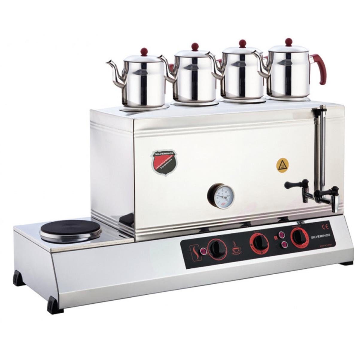 SilverInox 2083 85 Model 4 Demlikli Kaynaklı Elektrikli Çay Ocağı
