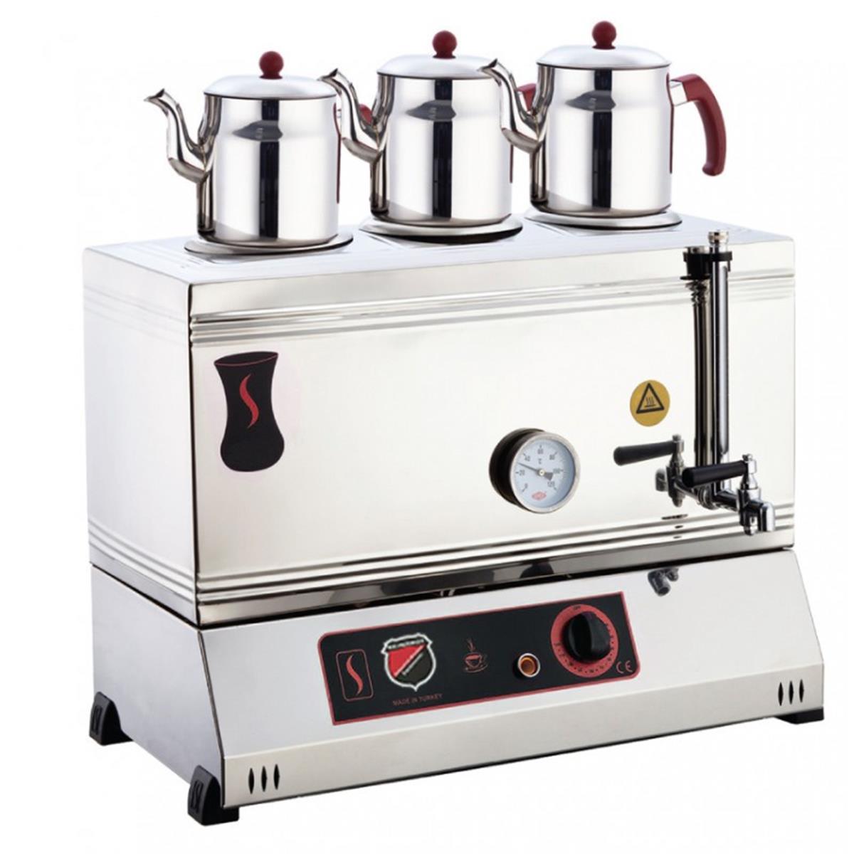 SilverInox 2113 60 Model 3 Demlikli Ekonomik Elektrikli Çay Ocağı