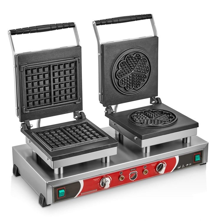 SilverInox 2148-CK Çiftli Çiçek+Kare Waffle MakinesiSilverInoxIG.2148-CK