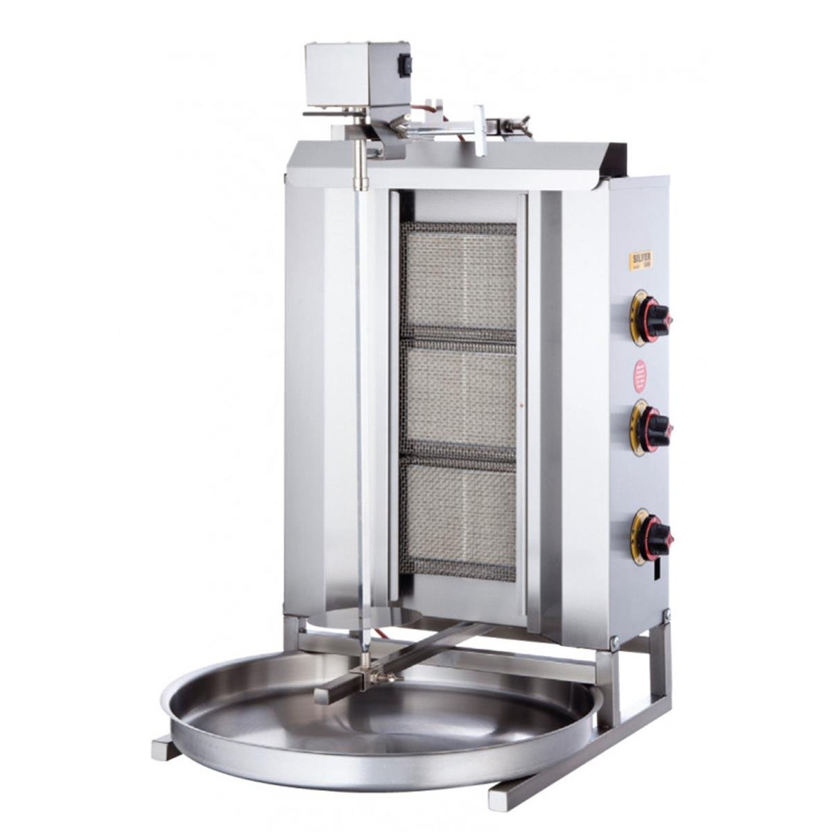 SilverInox 2165-U3L 3 Radyanlı Üstten Motorlu LPG li Döner Ocağı CE Belgeli