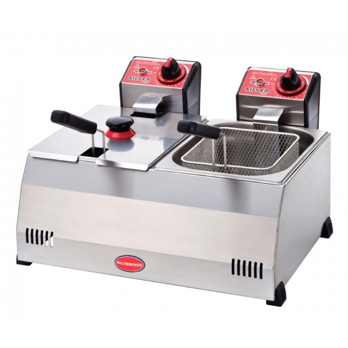 SilverInox 2701 Elektrikli Fritöz 8+8 Lt