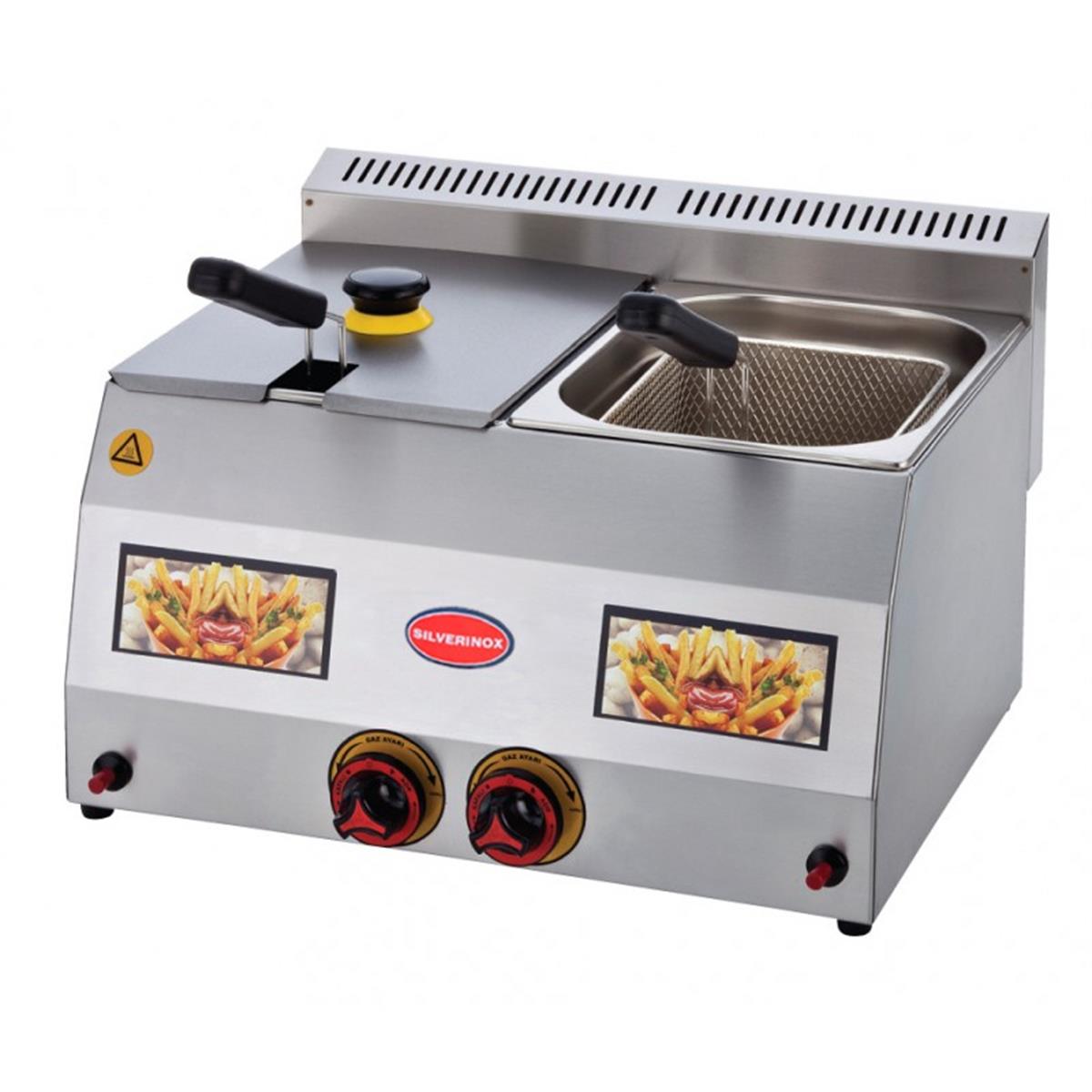 SilverInox 2703 Gazlı Fritöz 5+5 Lt