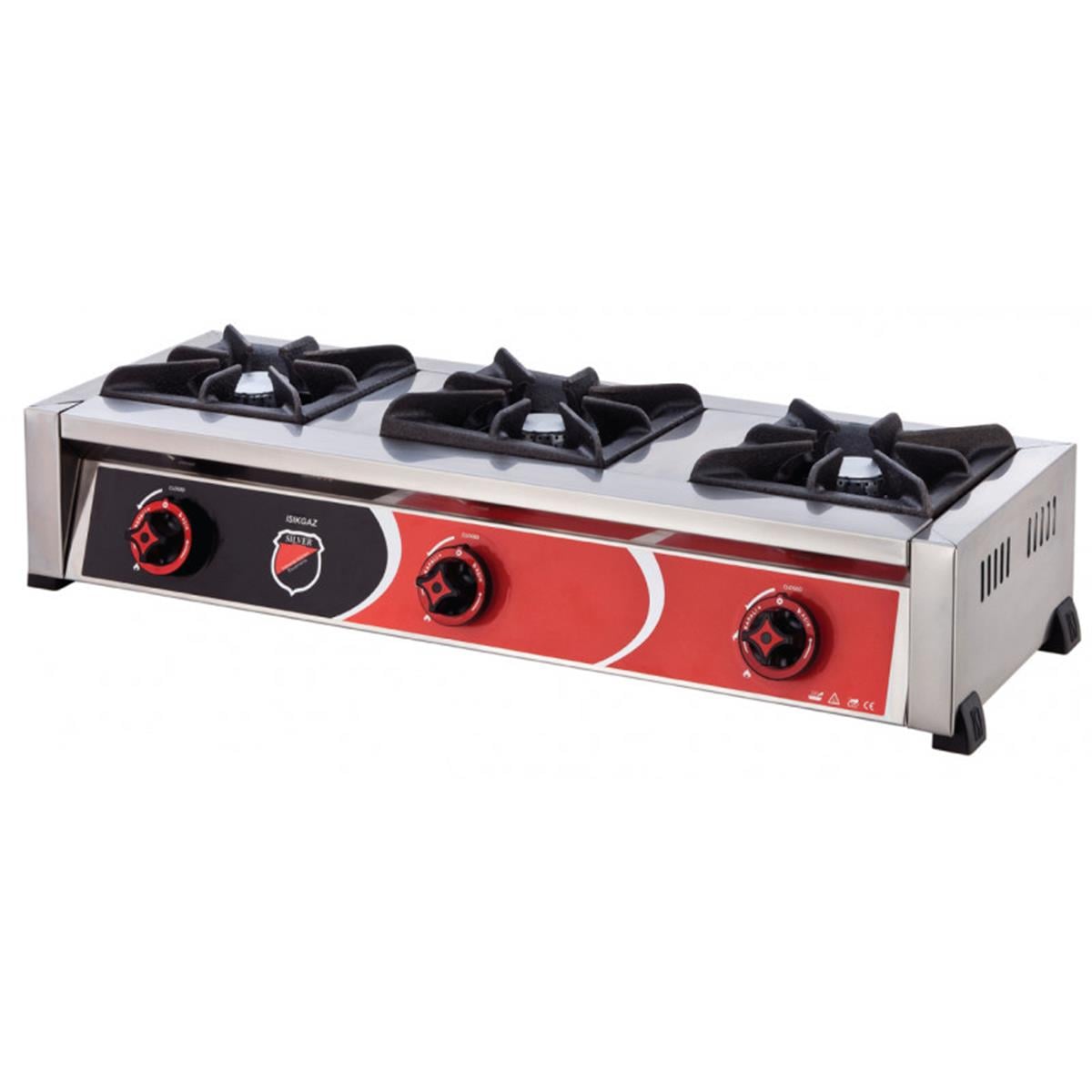 SilverInox 2902 3 Gözlü LPG li Setüstü Mini Ocak CE BelgeliSilverInoxIG.2902