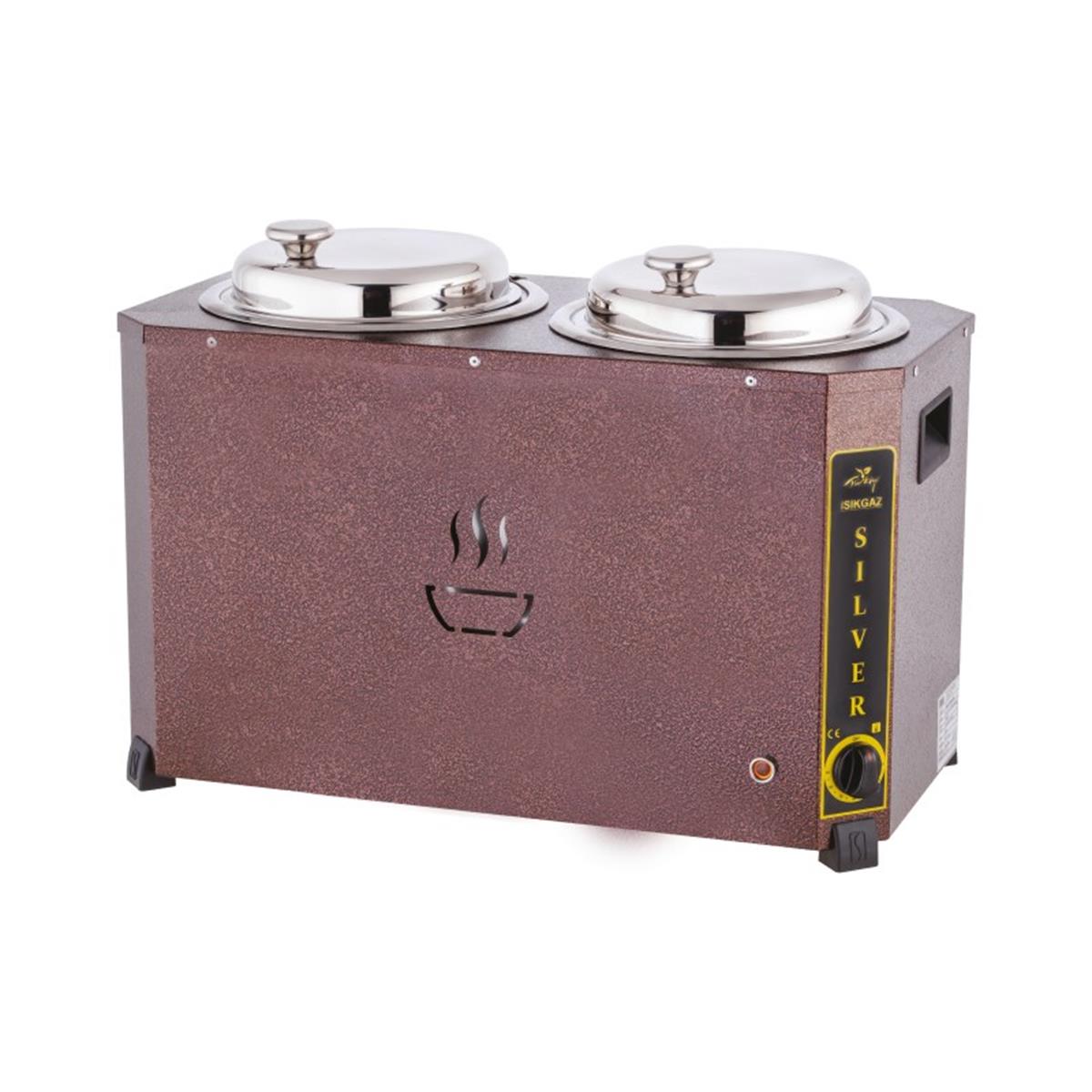 SilverInox C-09 Dövme Bakır Jumbo Çorba Kazanı 9+9 lt